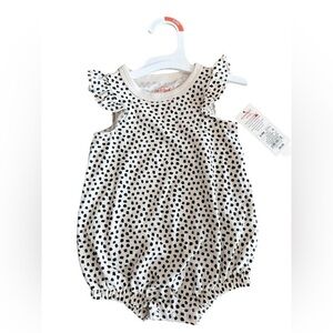 NWT cat & Jack 6 9 month baby ruffle print dot animal print bubble romper shirt